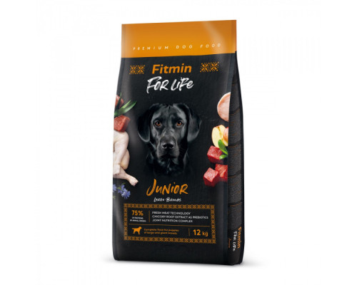 Fitmin dog For Life Junior large breeds / комплексний корм для цуценят великих і гігантських порід віком від 5-ти до 18-ти місяців, 12кг