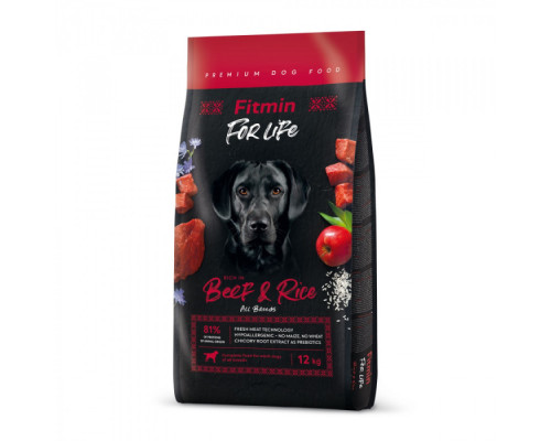 Fitmin dog For Life Beef & Rice / гіпоалергенний комплексний корм для дорослих собак ( яловичина з рисом), 2,5кг