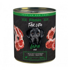 Fitmin dog For Life tin lamb / комплексний консервований корм для дорослих собак, баранина, 800г