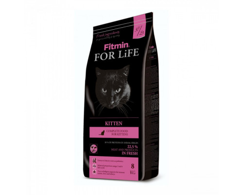 Fitmin cat For Life Kitten / комплексний корм для кошенят до 12-ти місяців, вагітних і лактуючих кішок, 8 кг