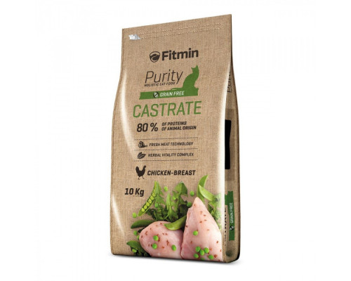 Fitmin cat Purity Castrate/ комплексний корм для дорослих котів із надмірною вагою, кастрованих чи стерилізованих (куряча грудка), 400 г