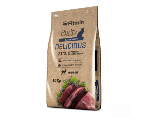 Fitmin cat Purity Delicious/ комплексний корм для вибагливих дорослих котів (дичина), 10 кг