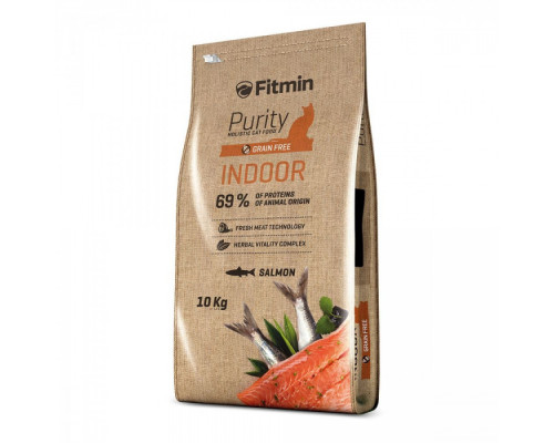 Fitmin cat Purity Indoor/ комплексний корм для дорослих котів, що живуть преважно у приміщенні (лосось), 1,5 кг