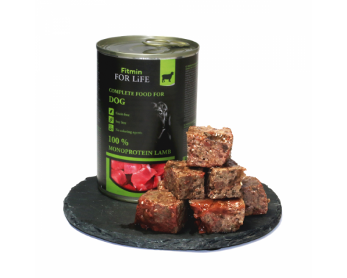 Fitmin dog For Life tin lamb / комплексний консервований корм для дорослих собак, баранина, 400г