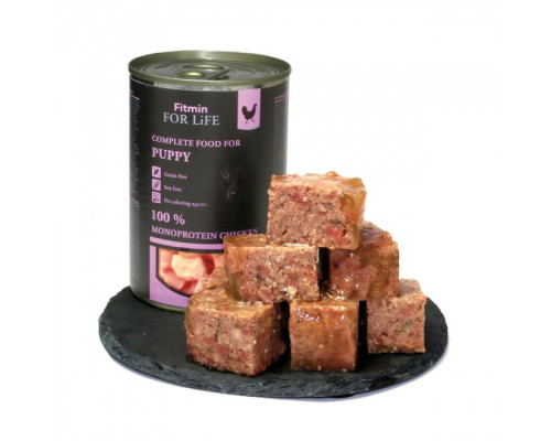 Fitmin dog For Life tin puppy chicken / комплексний консервований корм для цуценят, курка, 400г