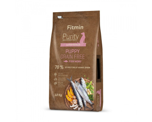 Fitmin dog Purity GF Puppy Fish / комплексний беззерновий корм для цуценят, вагітних і лактуючих самок усіх порід собак (риба), 2кг