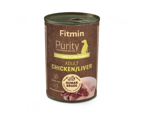 Fitmin dog Purity tin chicken with liver 400 г/ холістик консерва для собак курка+лівер