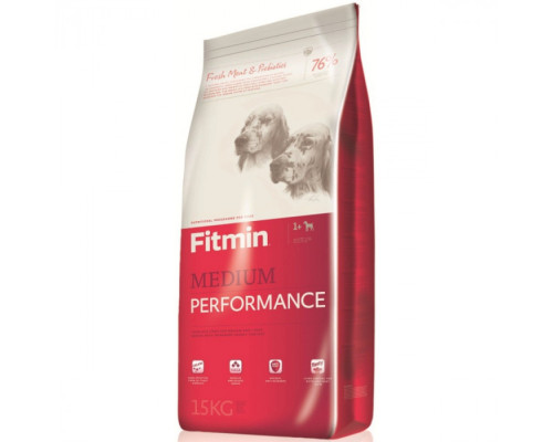 Fitmin dog medium performance 12 kg / повноцінний висококалорійний корм для дорослих собак середніх порід, 12 кг