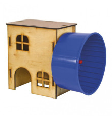 Домик для хомяка "Мельница" (дерево), 20см х 13см х 13см