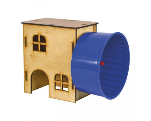 Домик для хомяка "Мельница" (дерево), 20см х 13см х 13см