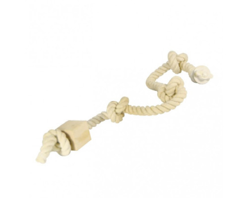 Канат для лазіння 4 вузли , бавовна, дерево (14мм / 45см)