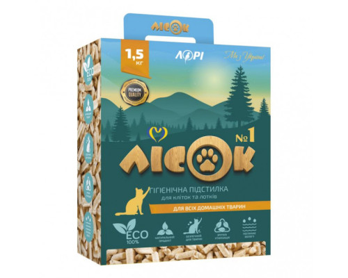 "ЛІСОК-1" гігієнічний наповнювач для котячих туалетів (древесний), 1,5 кг