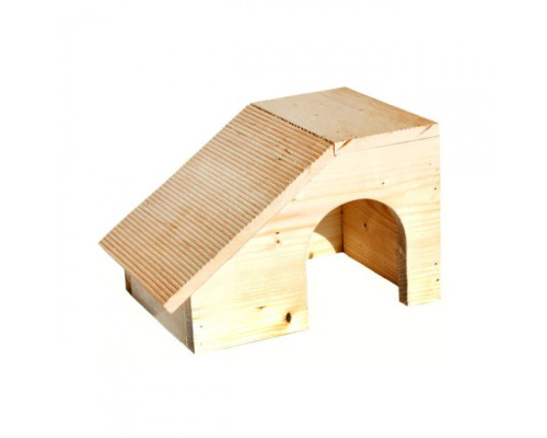 Будинок з похилим дахом для шиншил, морських свинок (22 х 16 х 16)