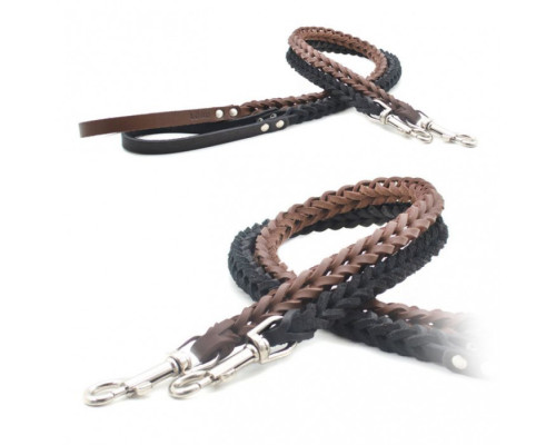 Повід шкіряний плетений ПП