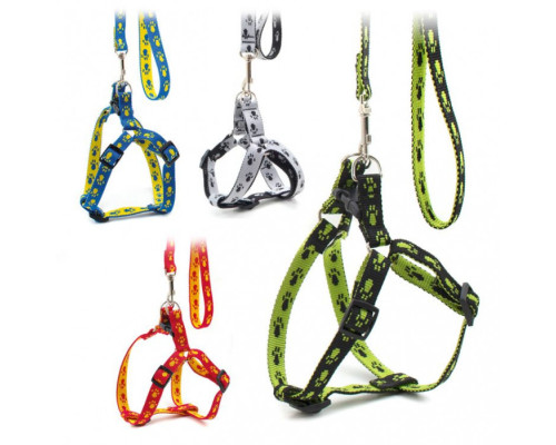 Комплект капроновий (нагрудник+повід) “Лапки”