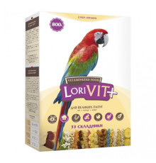 "ЛоріВіт+" вітамінізованний корм для великих папуг, 800г